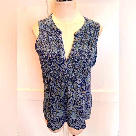 Lucky Brand Tops - Luck Brand Floral Blue Sleeveless Top
